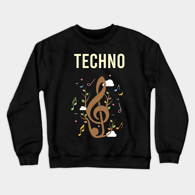 Music Nature Techno Crewneck Sweatshirt by Hanh Tay